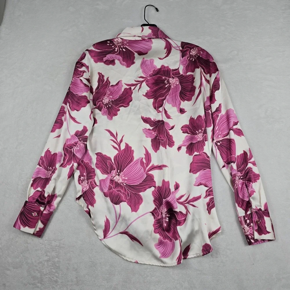 Bailey 44 Women's Size Small Floral Button Up Blouse Top Pink White - Picture 6 of 6